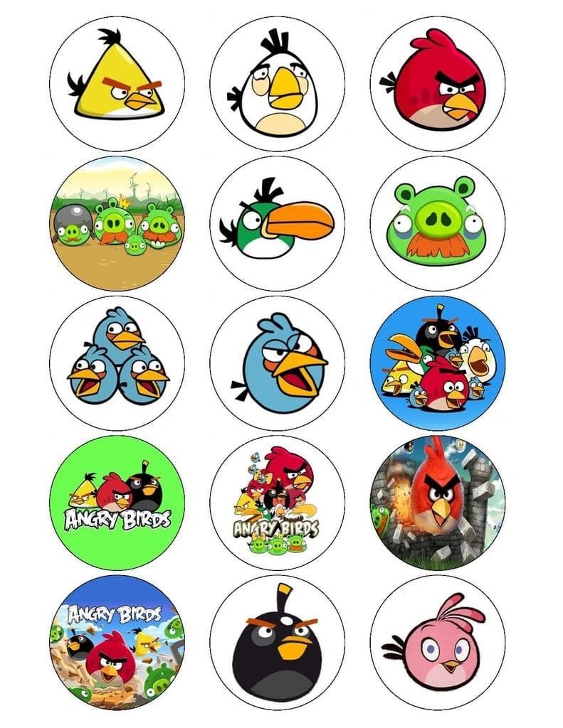 Angry Birds Edible Cupcake Toppers