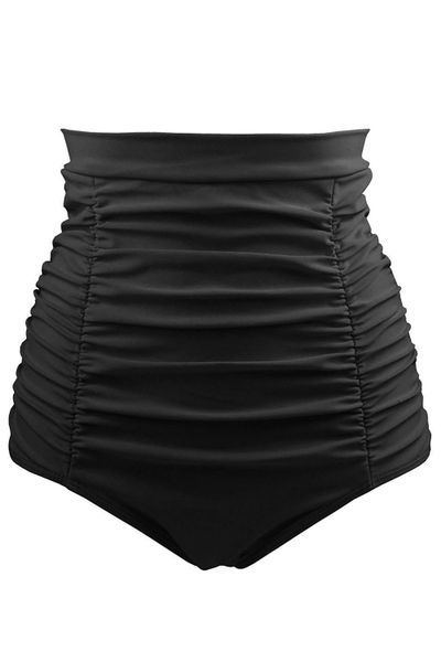 C410X Black Retro High Waisted Swim Short