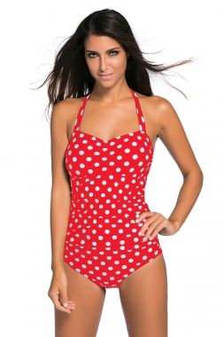 9243 Vintage Inspired 1950s Polka Dot Swimsuit