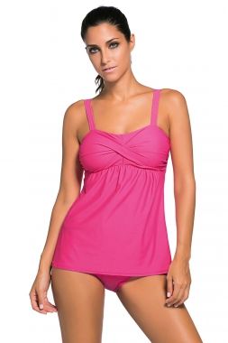 3106X Deep Pink 2pcs Tankini Swimsuit