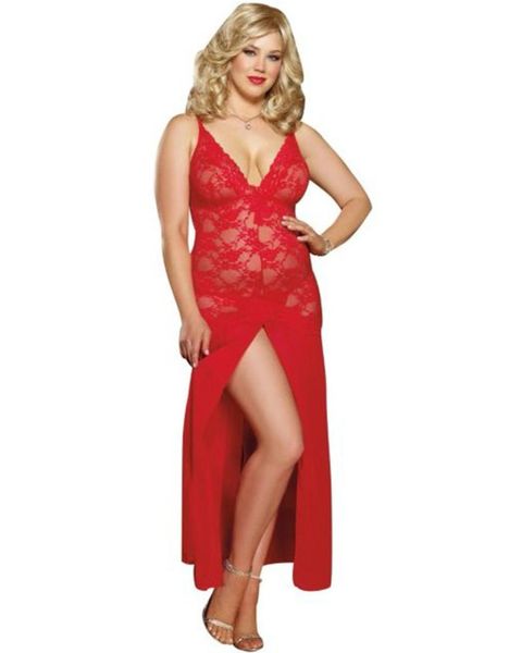 W608 Red Lace Top Gown
