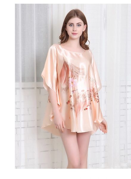 A6404 Satin Lounge Mini Dress