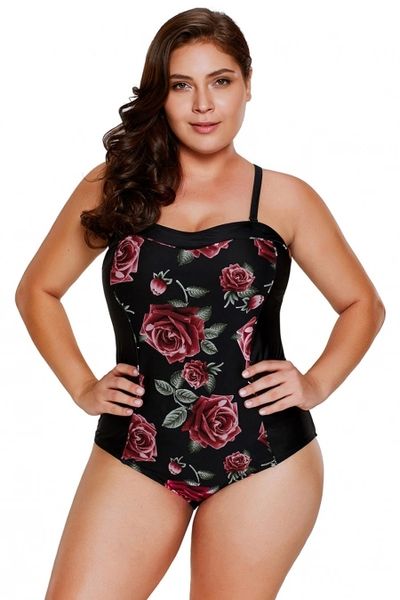 P448 Blooming Rose One Piece Swimsuit