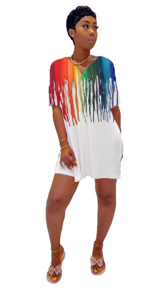 KP13 White Paint Drip Short Set