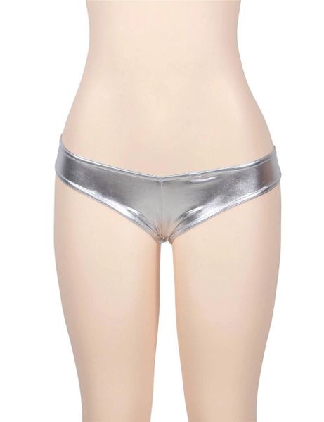 P501S Silver Metallic Booty Shorts