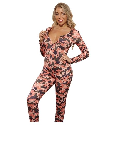 AL879 Orange Camouflage Adult Pajama