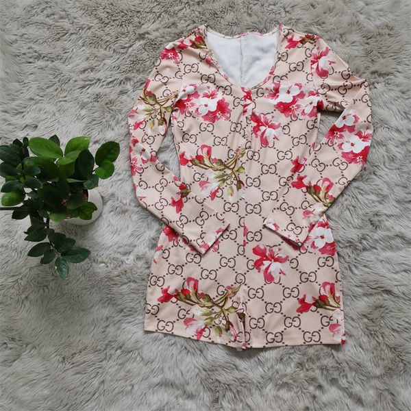 KJ218 Floral GG Long Sleeve Adult Onesie