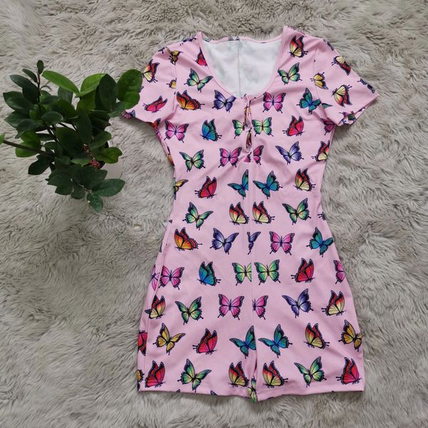 AL710 Short Sleeve Pink Butterfly