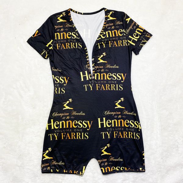 D832 Hennessy Printed Short Sleeve Adult Onesie