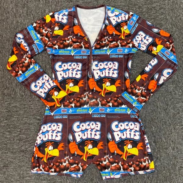C006 Cocoa Puff Inspired Long Sleeve Short Onesie