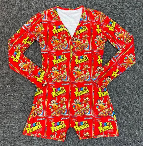 C003 Fruity Pebbles Inspired Long Sleeve Short Onesie