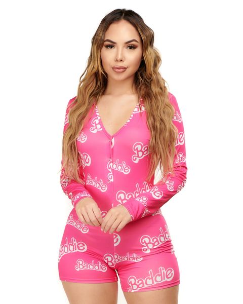 L607 Baddie Long Sleeve Onesie Pajama