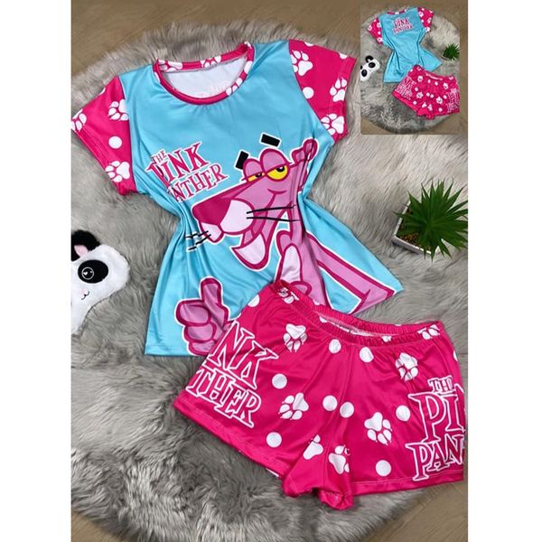 5T05 Pink Panther Inspired Two Piece Pajama Set