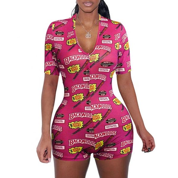 9025-27 Fuchsia Backwoods Printed Adult Onesie Pajama