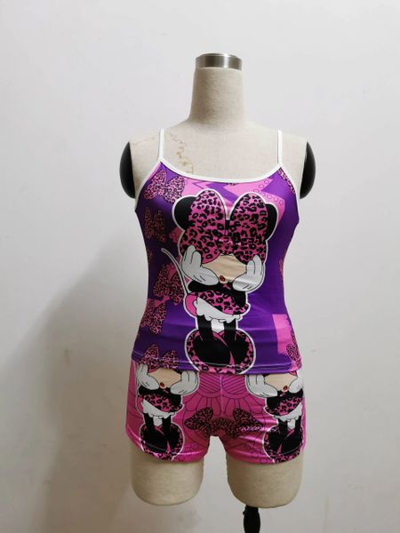 9T12 Purple Minnie Inspired Two Piece Pajama Set