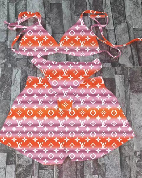 PN885 Purple Orange LV Inspired 3 Piece Set