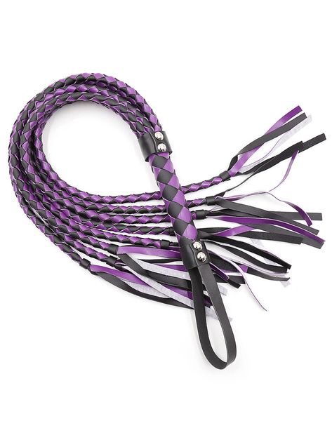 T4075 Purple Braided Leather Whip