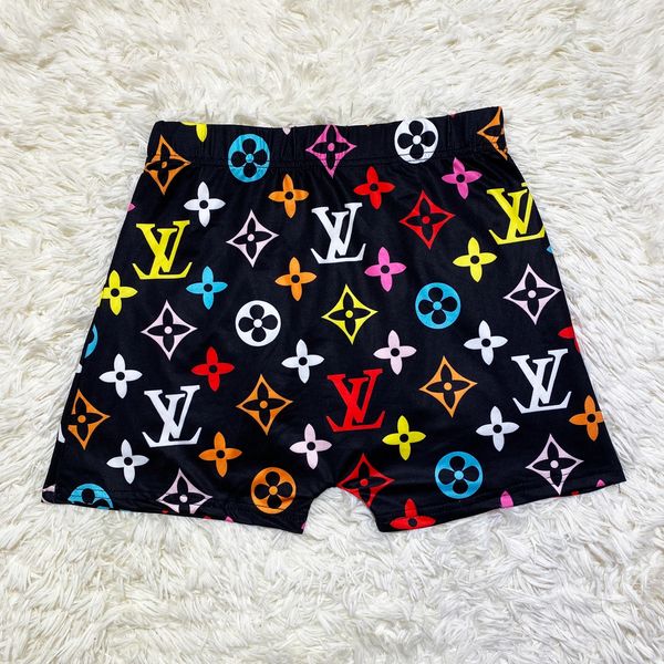 B483 Black LV Inspired Printed Booty Shorts