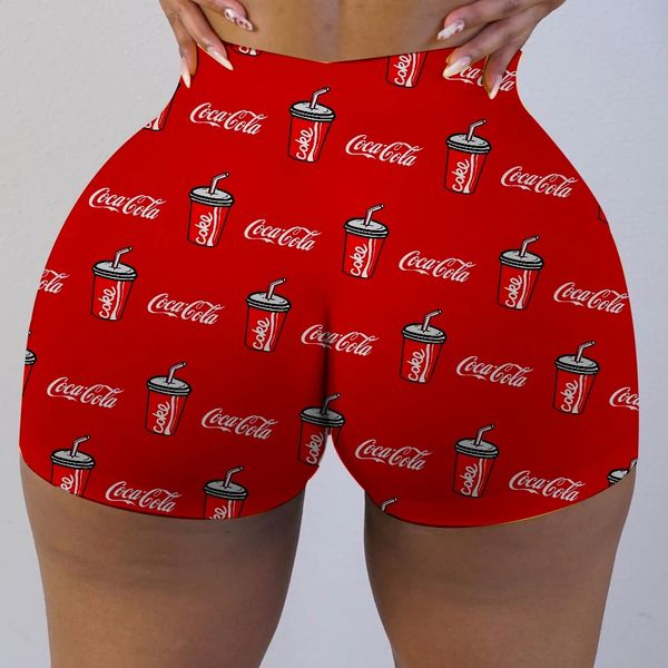 B901 Cola Inspired Printed Booty Shorts