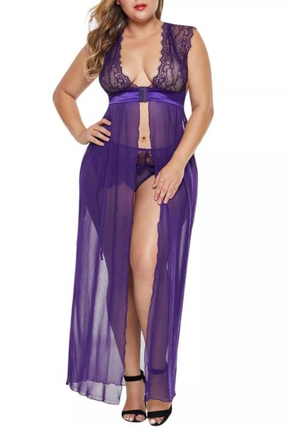 LC238 Purple Locked Away Lover Lingerie Gown