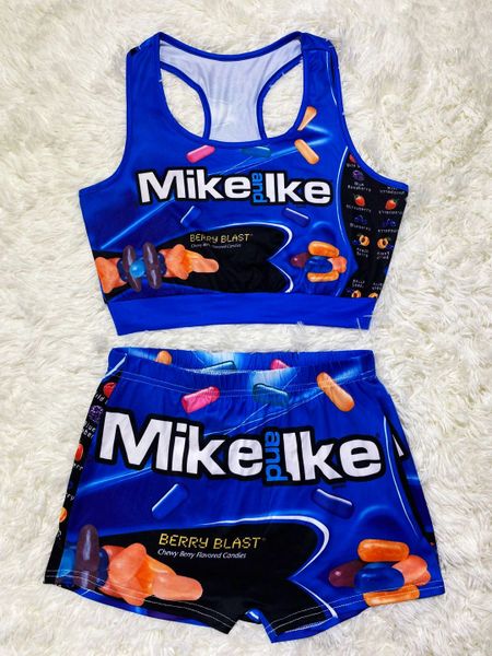 S298 Bright Blue Mike and Ike Inspired Racerback Pajama