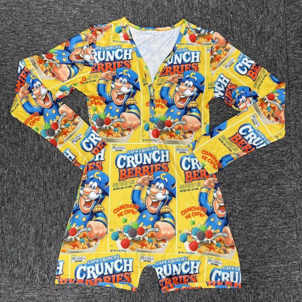 C007 Captain Crunch Inspired Long Sleeve Short Onesie