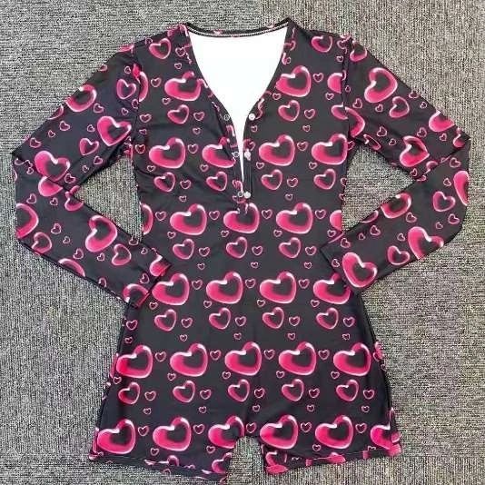 SL60 Floating Hearts Long Sleeve Onesie Pajama