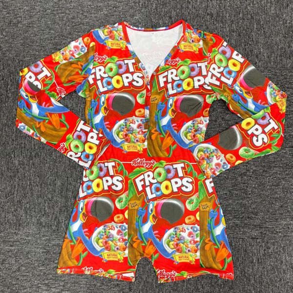 C008 Fruit Loops Inspired Long Sleeve Short Onesie