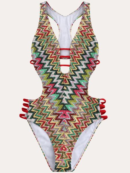 SK72 One Piece Multi Color Swimsuit