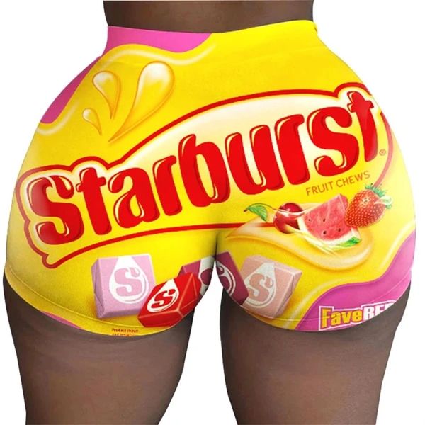 BK17 Red Starburst Inspired Booty Shorts