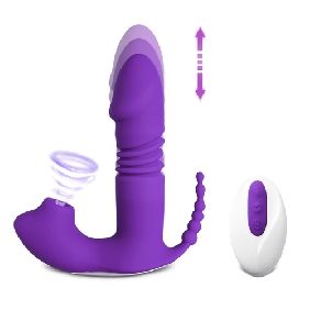 Y262 Remote Control Silicone Thrusting Vibrator with Sucking Function