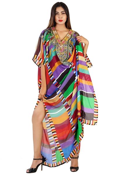 CH610 Colorful Sunscreen Beach Cover Up Dress O/A