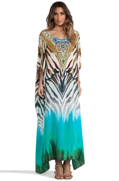 CH617 India Inspired Animal Print Sunscreen Beach Cover Up Dress O/A