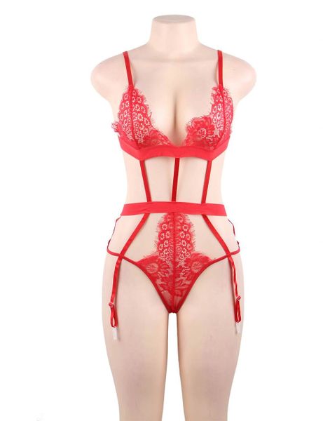 YP593 Red Love Affair Lace Teddy