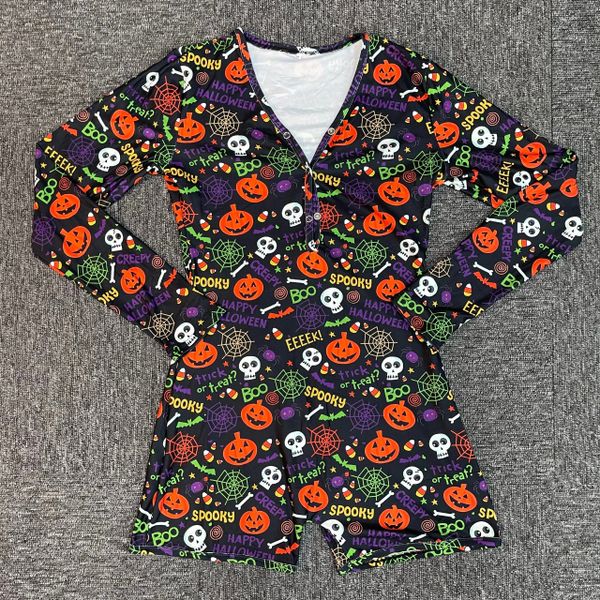 ML01 Boo Spooky Eeek One Piece Long Sleeve Pajama