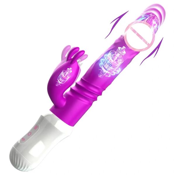 SH52 Purple Soft Silicone Thrusting Rabbit Massager