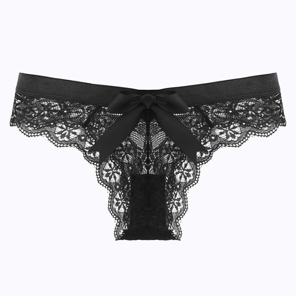 1935 Sexy Low-Rise Pure Temptation Lace Panties with Cute Bow