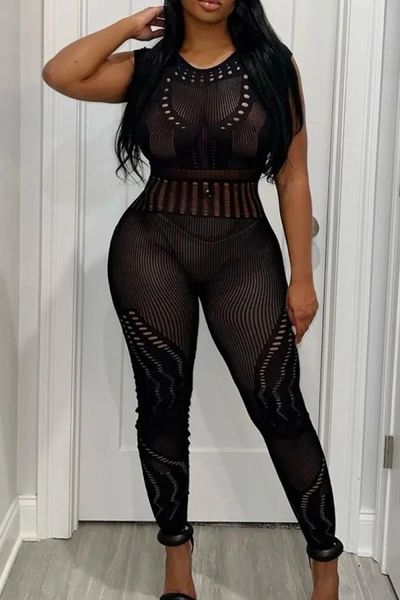 8818 Footless Sleeveless Bodystocking/Romper