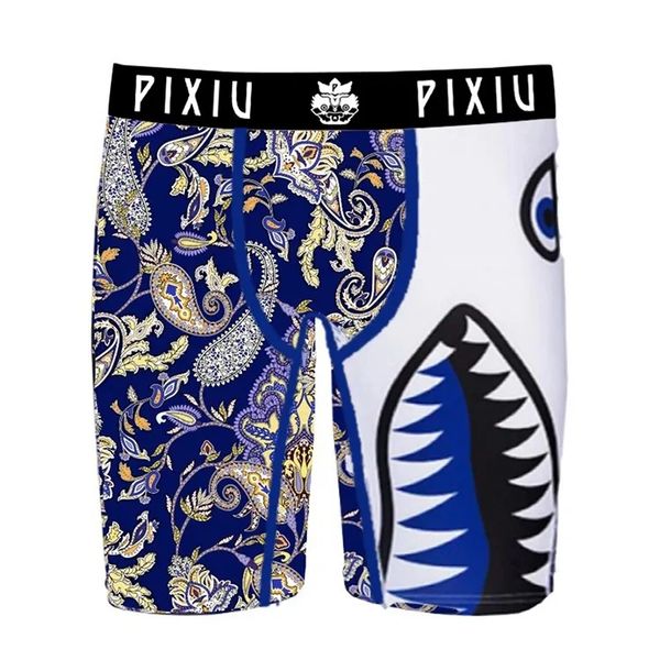 MX11 Blue Gold Pasley Shark Design Men Boxer