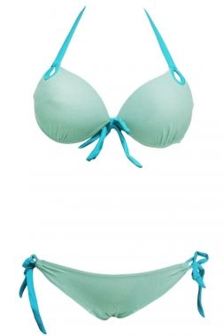 6811 Cyan Push-up Halter Bikini