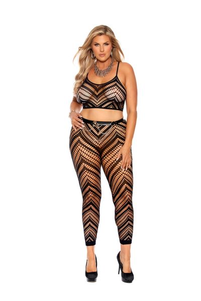 12082Q Zig Zag Net Cami and Legging