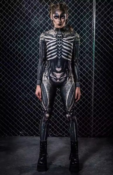 CH523 Halloween Ghost Skeleton Bodysuit/Jumpsuit