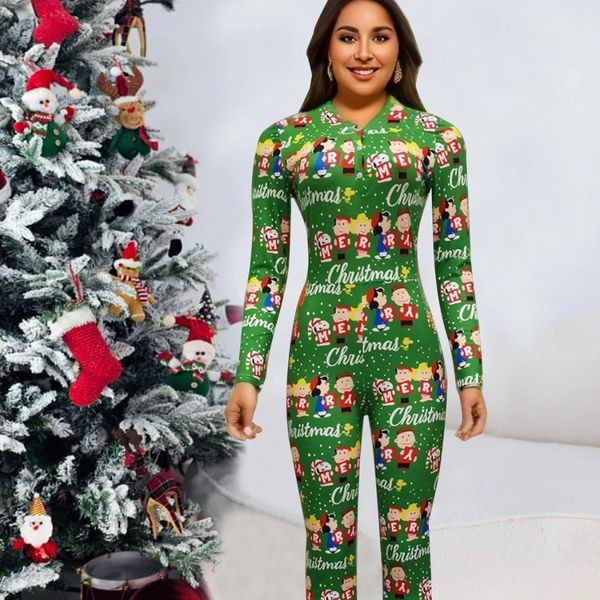 9461 Christmas Cartoon Character One Piece Pajama