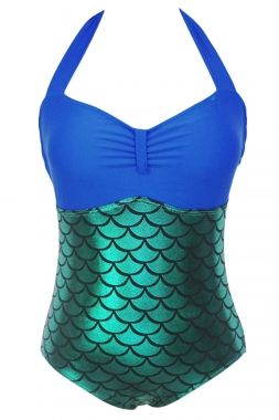 840 Bralette Splice Metallic Mermaid Swimsuit