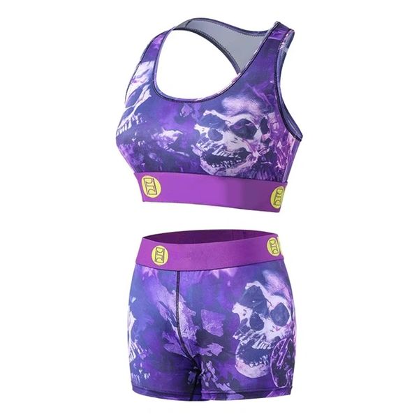 P778 3D Skull Printed Design Racerback Pajama/Lounge Set