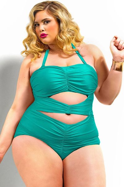 41436 Sweetheart Ruched Plus Size Swimsuit