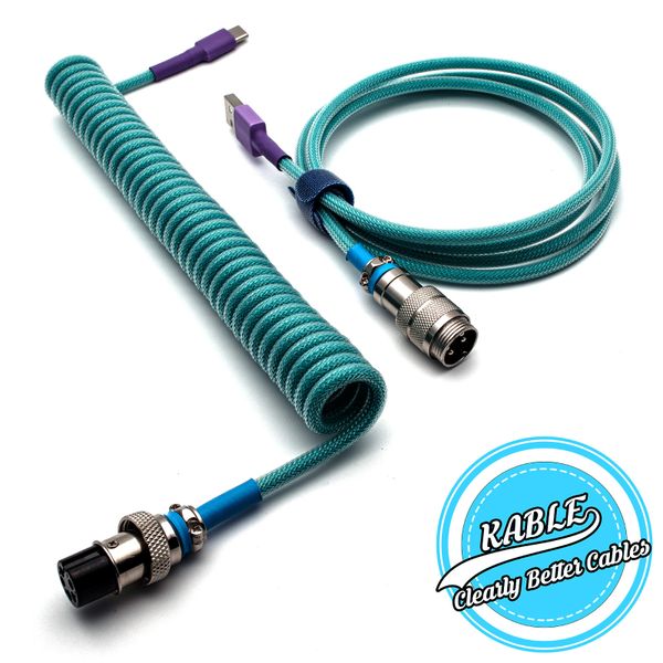 Custom Coiled Type C Cable Split For Ducky One 2 Mini Frozen Llama Keyboard Gx16