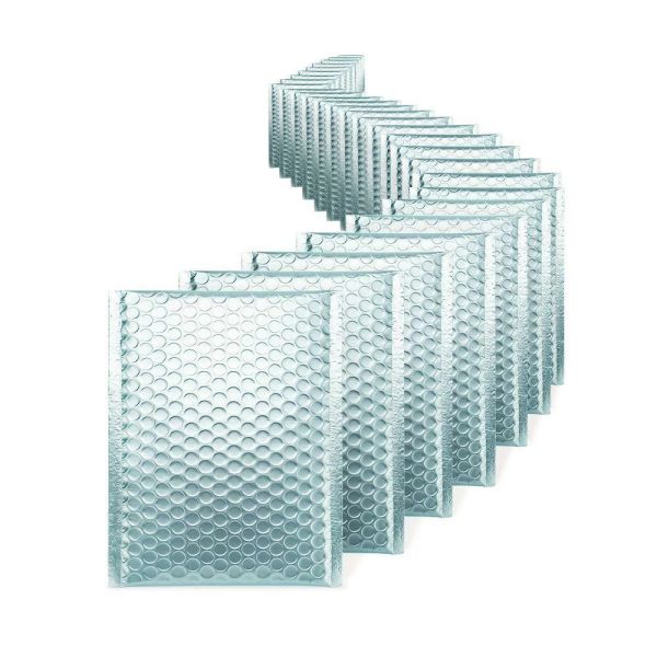 Proline 50 #000 Matte Metallic Ice Blue Poly Bubble Mailers 4x8 (Inner 4x7