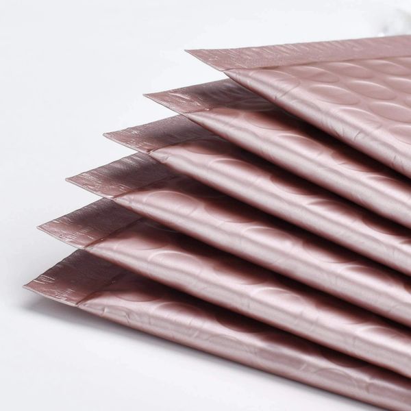 ProLine® Matte Metallic Rose Gold Poly Bubble Mailers Envelopes 4 