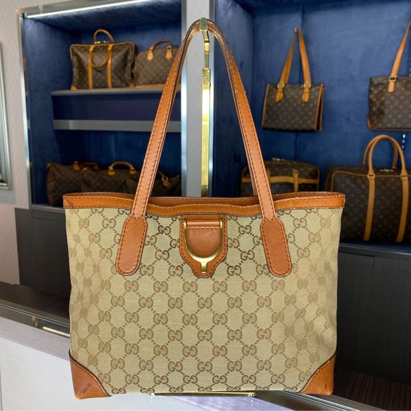 Gucci Stirrup Tote Bag - Gg Canvas